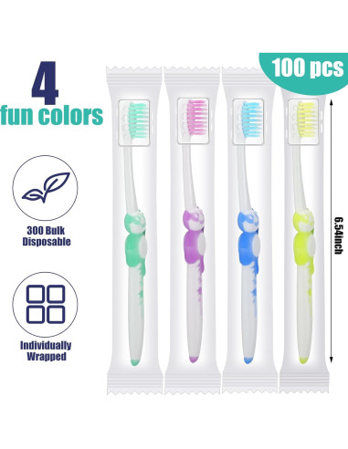 Cepillos de Dientes para Niños Bokon 100 Pcs Suaves Panda