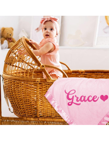 Manta Personalizada Yofair 91x91 cm para Bebés con Nombre