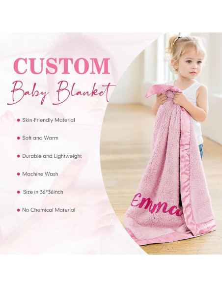 Manta Personalizada Yofair 91x91 cm para Bebés con Nombre Manta Personalizada Yofair 91x91 cm para Bebés con Nombre