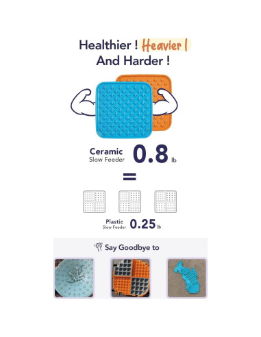 Alimentador Lento Cerámico LE TAUCI PET 13.97 cm Set 2 Azul Naranja