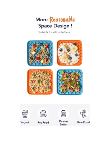 Alimentador Lento Cerámico LE TAUCI PET 13.97 cm Set 2 Azul Naranja