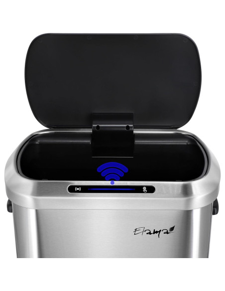 Basurero Automático Elama 50L con Sensor Infrarrojo Plateado