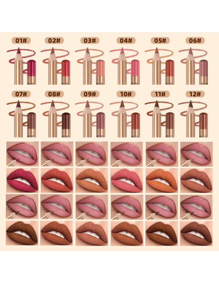 Set de Lápices de Labios Mate Dulele - 12 Colores Cremosos