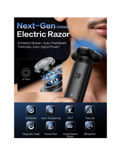 Afeitadora eléctrica BS-8012 con 3 cuchillas, carga rápida USB-C 2