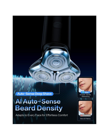 Afeitadora eléctrica BS-8012 con 3 cuchillas, carga rápida USB-C