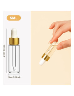 10 Botellas Cuentagotas de Vidrio ETTSNU 1ml A Prueba de Fugas 2