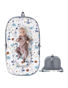 Cojín Plegable para Bebés MY001 - Mochila Zorro Azul 0-12 Meses