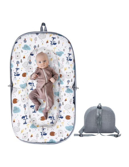 Cojín Plegable para Bebés MY001 - Mochila Zorro Azul 0-12 Meses