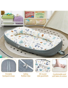 Cojín Plegable para Bebés MY001 - Mochila Zorro Azul 0-12 Meses 2