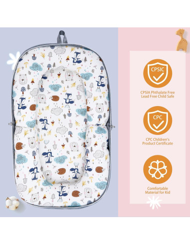 Cojín Plegable para Bebés MY001 - Mochila Zorro Azul 0-12 Meses