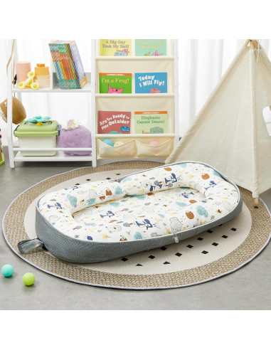 Cojín Plegable para Bebés MY001 - Mochila Zorro Azul 0-12 Meses