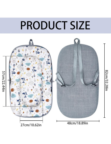 Cojín Plegable para Bebés MY001 - Mochila Zorro Azul 0-12 Meses