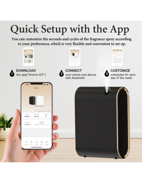 Difusor de Aromas SWUVUXO Negro 350ml Control App