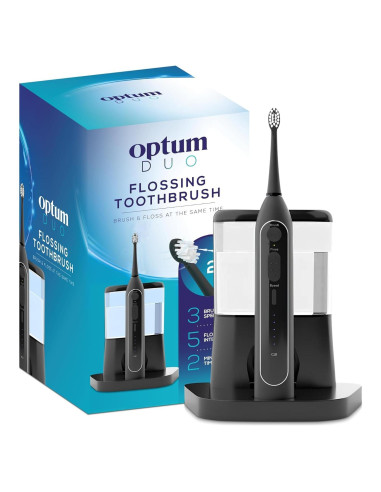 Cepillo de dientes eléctrico 2 en 1 Synergy Brands - Hilo dental y 40k vibraciones