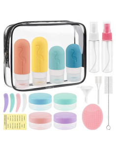 Set de Botellas de Viaje TOROKOM 20 Piezas Silicona 90ml