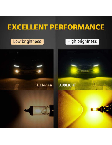 Bombillas de Luz de Niebla H1 AUXLIGHT Amarillo 3000 Lúmenes