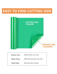 Vinilo de Transferencia de Calor HTV Verde Manzana 10.67m para Camisetas 2