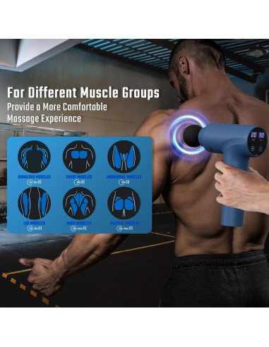 Pistola de Masaje Cotsoco M784, 20 Velocidades, 9 Cabezas