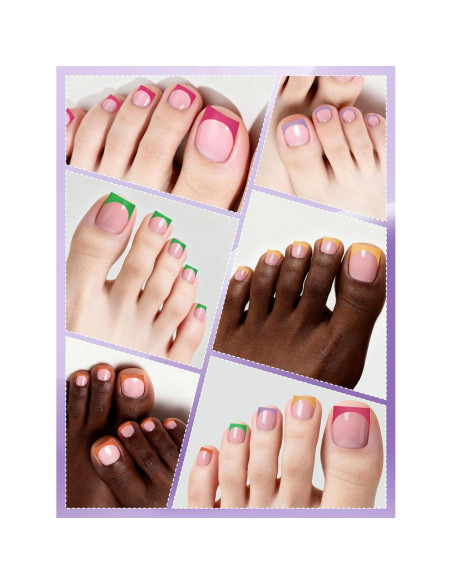 Uñas Postizas para Dedos de los Pies EBANKU 150 Pcs Tips Franceses