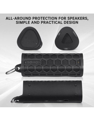 Funda de Silicona PISOSN para Sonos Roam 2 - Protección Negra