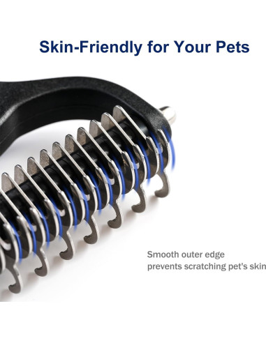 Rastrillo de Aseo WePet para Perros y Gatos Grande Azul