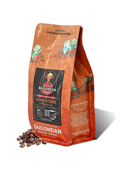 Café en Grano Saigondan Aventura 340g - 100% Robusta Vietnamita