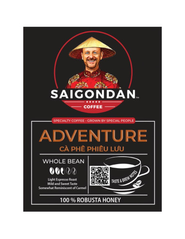 Café en Grano Saigondan Aventura 340g - 100% Robusta Vietnamita