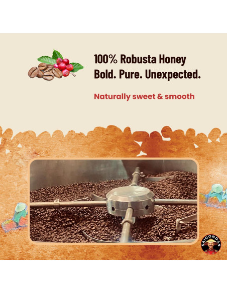 Café en Grano Saigondan Aventura 340g - 100% Robusta Vietnamita