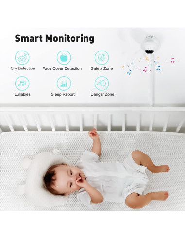 Monitor de Bebé Simyke BM2Se con Cámara 1080P y WiFi