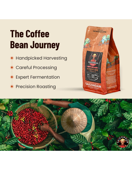 Café en Grano Saigondan Aventura 340g - 100% Robusta Vietnamita