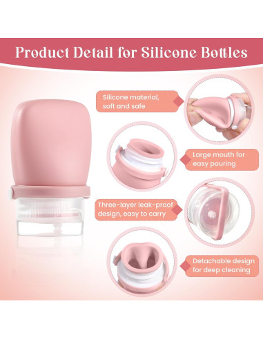 Juego de 10 Botellas de Silicona Liobelon 30ml a Prueba de Fugas
