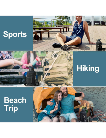 Bolsa Portabotellas de Agua WixByti 64 oz con Correa Ajustable