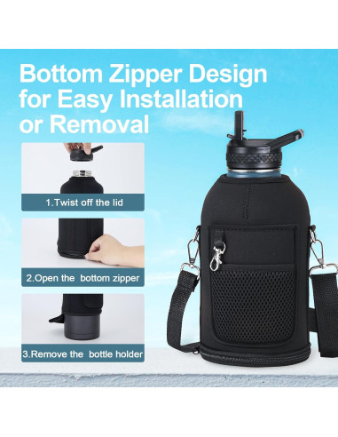 Bolsa Portabotellas de Agua WixByti 64 oz con Correa Ajustable