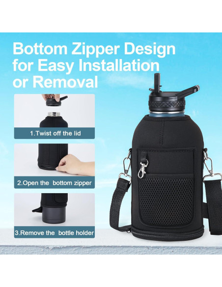 Bolsa Portabotellas de Agua WixByti 64 oz con Correa Ajustable