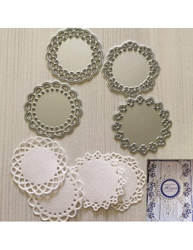 Juego de Troqueles de Metal VVS 4 Patrones Bordes Redondos