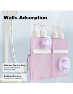 Set de Botellas de Viaje YOTIME 4en1 Rosa a Prueba de Fugas 2