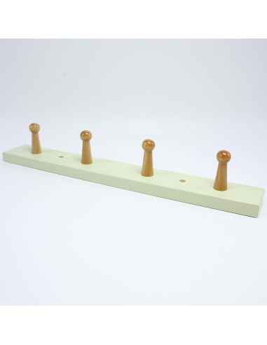 Perchero de pared AMAPON 40.6 cm 2 piezas 4 ganchos Verde