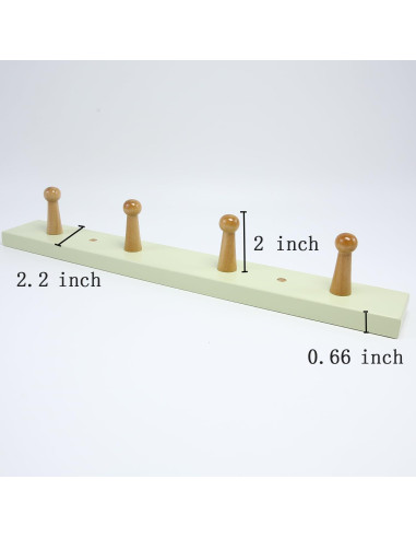 Perchero de pared AMAPON 40.6 cm 2 piezas 4 ganchos Verde