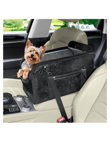 Asiento de Coche para Perros WOYYHO Negro hasta 8.16 kg