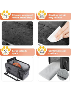 Asiento de Coche para Perros WOYYHO Negro hasta 8.16 kg 2