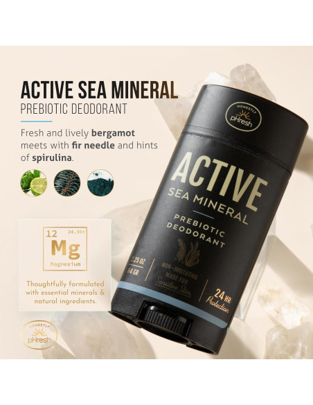 Desodorante Natural Honestly pHresh para Hombres 70.87 g - Libre de Aluminio y Bicarbonato