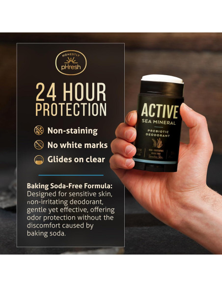 Desodorante Natural Honestly pHresh para Hombres 70.87 g - Libre de Aluminio y Bicarbonato