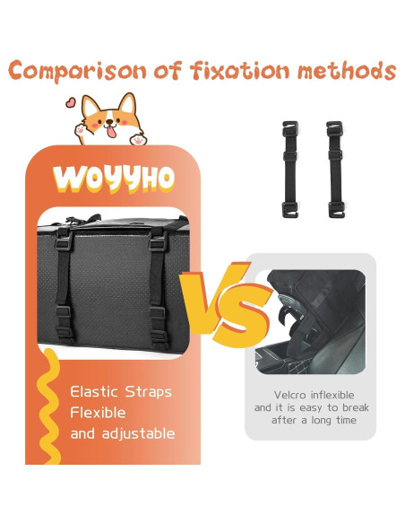 Asiento de Coche para Perros WOYYHO Negro hasta 8.16 kg