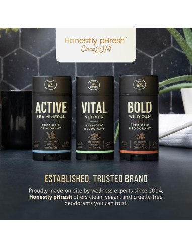 Desodorante Natural Honestly pHresh para Hombres 70.87 g - Libre de Aluminio y Bicarbonato