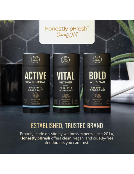 Desodorante Natural Honestly pHresh para Hombres 70.87 g - Libre de Aluminio y Bicarbonato