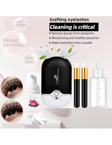 Kit de Extensión de Pestañas DNSGOOR con Ventilador USB y Herramientas