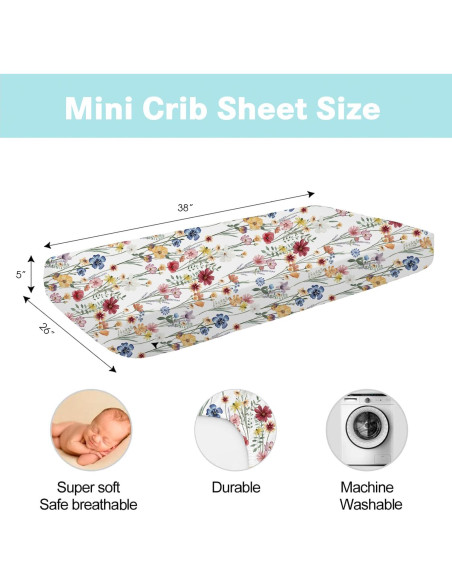 Sábanas Ajustadas para Cuna Mini Bimocosy 4PK Microfibra