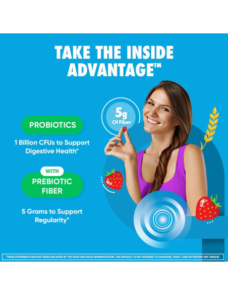 Gomitas Digestive Advantage Fresa 60ct - 5g Fibra + 1M CFU