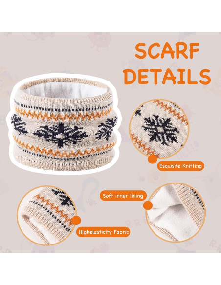 Gorro Beanie para Niños con Orejeras y Bufanda Beige