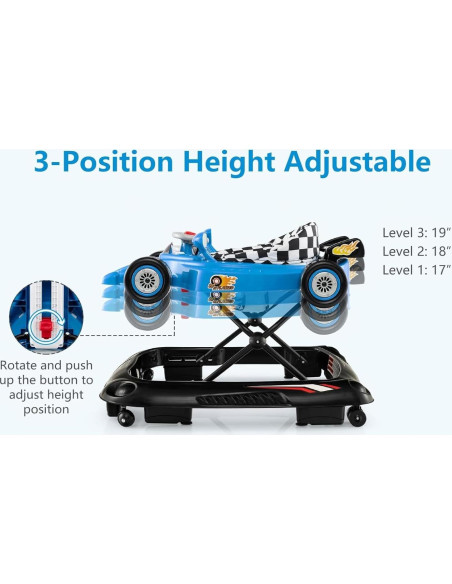 Caminador Plegable INFANS 3 en 1 para Bebés Azul